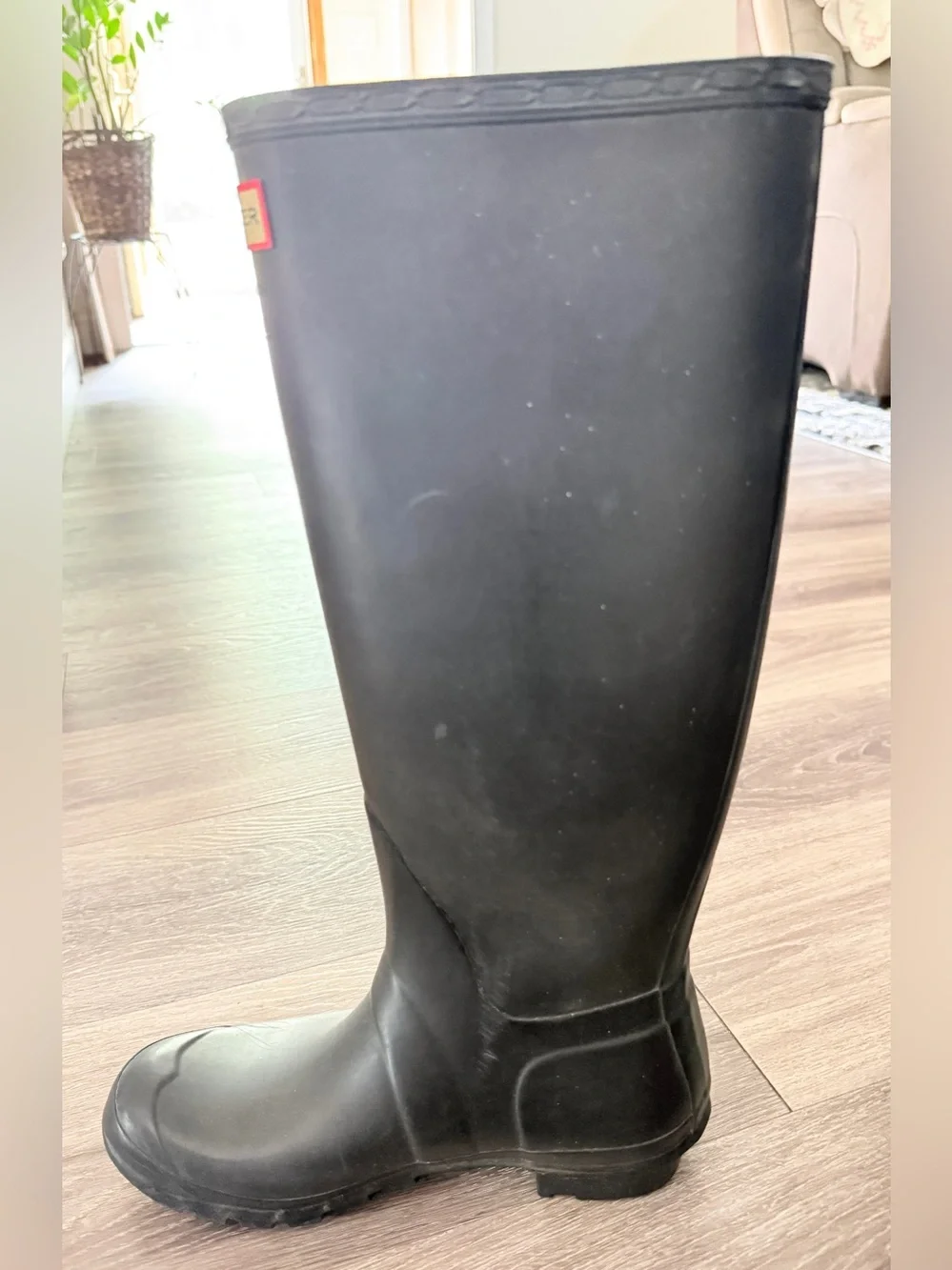 Hunter Original Tall Black Rain Boots Women’s Size 8 Rubber Wellies AS IS